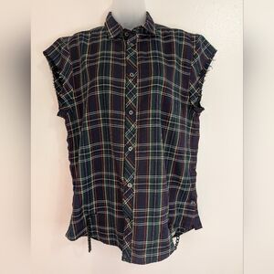 5cm Plaid 90s Grunge Dark Academia Punk Rock Top M